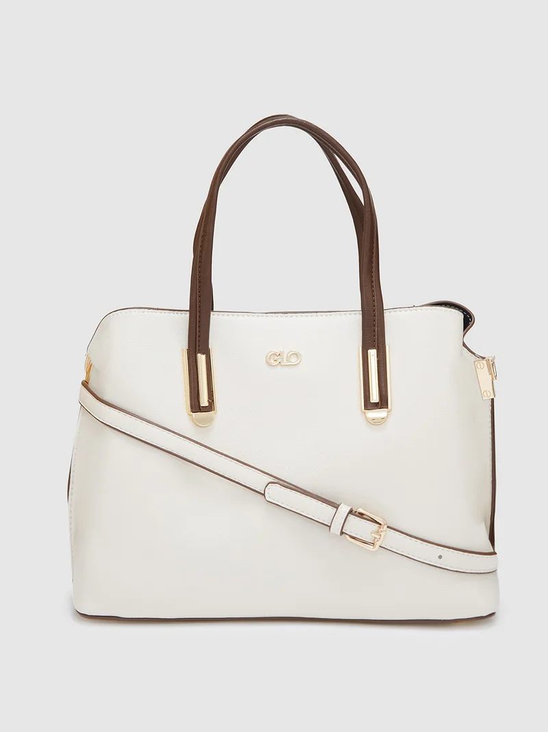 جلو باص Globus Women White Textured Casual Handheld Bag